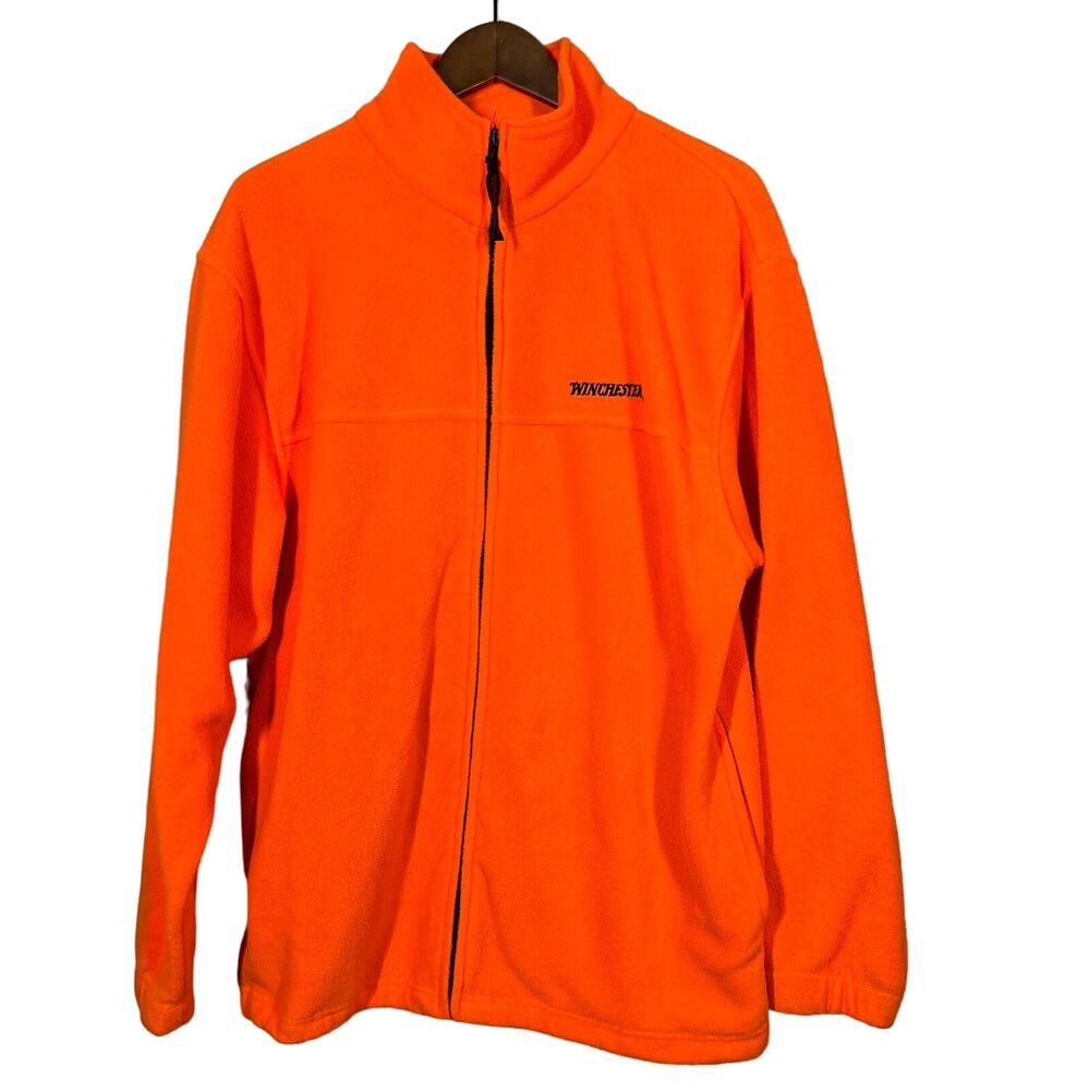 Winchester Full Zip Fleece Jacket Rugged Outdoor Orange Men Casual Range - M